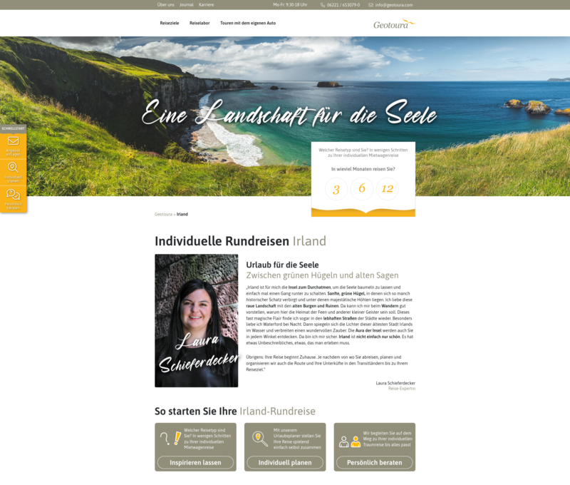 Screenshot Urlaubsplaner-Website Desktop